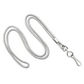 Blank Nylon Badge Lanyard w/Metal Hook (White)